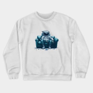 An alien astronaut on the couch Crewneck Sweatshirt